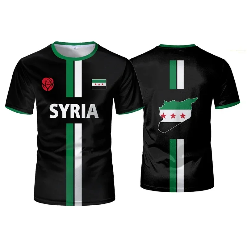 Customization Free Syrian Printed Flag T-shirt Men Women Clothing Sports Breathable For Running Fitness T Shirt Unisex Clothing