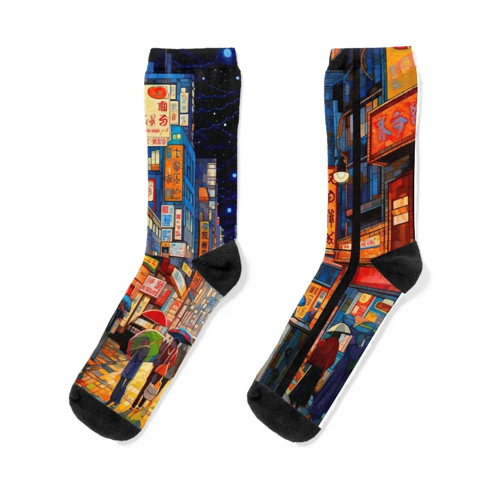 

Neon Nights in Tokyo Socks compression anti-slip hockey Mens Socks Women's new in's golf hockey Girl'S Socks Men's