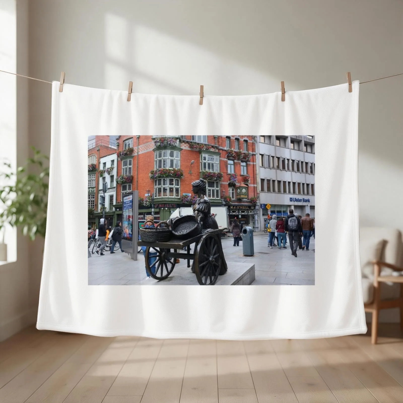 Statue of Molly Malone Throw Blanket couch cozy soft plush fuzzy picnic outdoor blanket