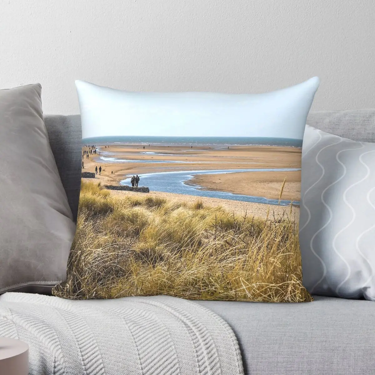 Hunstanton Beach North Norfolk Coast Square Pillowcase Polyester Linen Velvet Printed Zip Decorative Home Cushion Cover 18