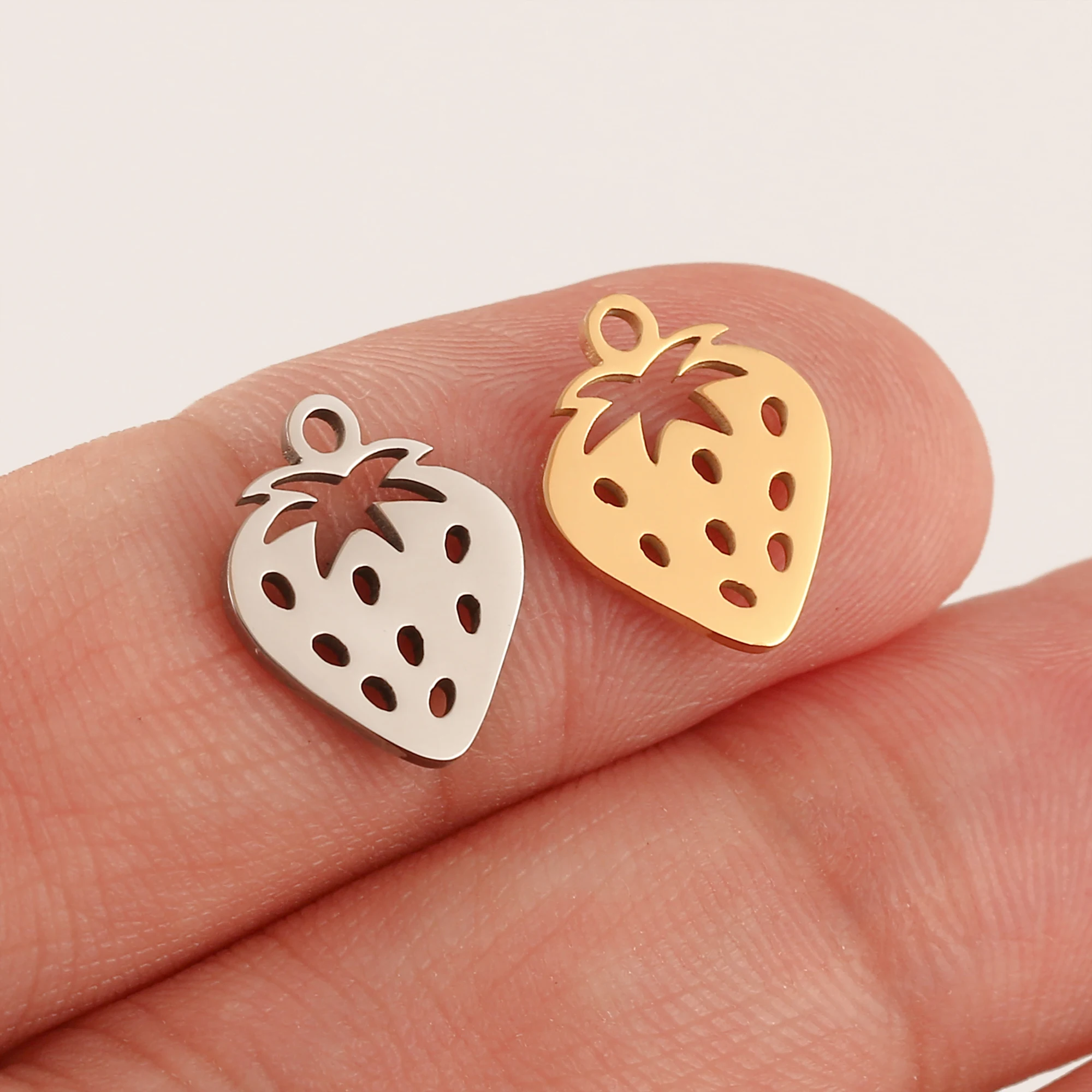 5 Stück Apfel-/Erdbeer-/Kirschen-/Trauben-Charms für die Schmuckherstellung, modisches DIY-Armband, Ohrringe, Halskette, handgefertigte Accessoires – Detail 9