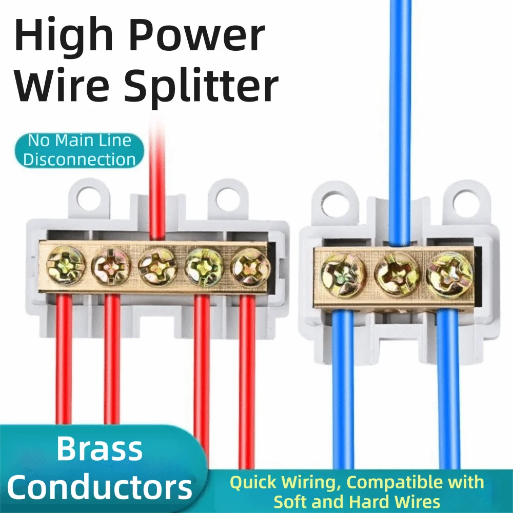 Electrical Connectors Conductor Brass High Power Splitter Large Current Universal Wire Connector Fast Connector Electrical