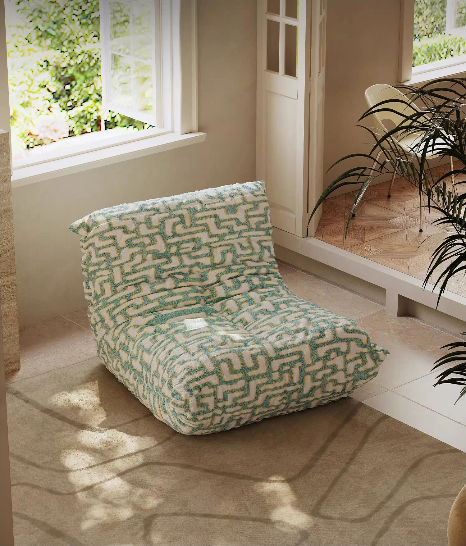 

Modern simple wind caterpillar lazy sofa home living room balcony single recliner lazy Internet celebrity leisure chair