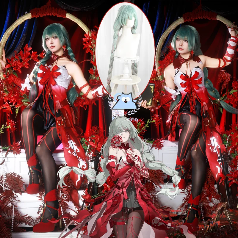 

Game Wuthering Waves Phrolova Cosplay Costume Phrolova Outfit Wig Red Dress For Hallowmas Party Adult Role Play Women Men