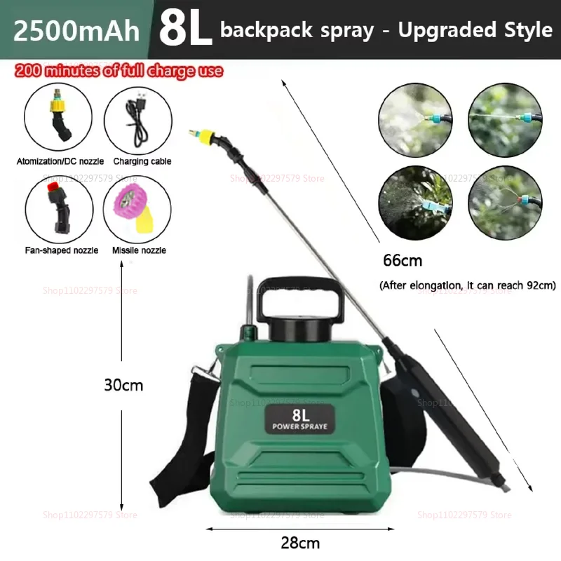 Petit pulvérisateur électrique de pesticides 8l, Portable, haute pression, récupération automatique, équipement de pulvérisation de fleurs et de jardin pour l'agriculture