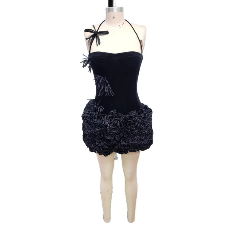 الأوروبية والأمريكية الساخن بيع عيد الحب الثقيلة الحرفية زهرة مثير حمالة صديرية دائرية وتنورة قصيرة قطعتين مجموعة