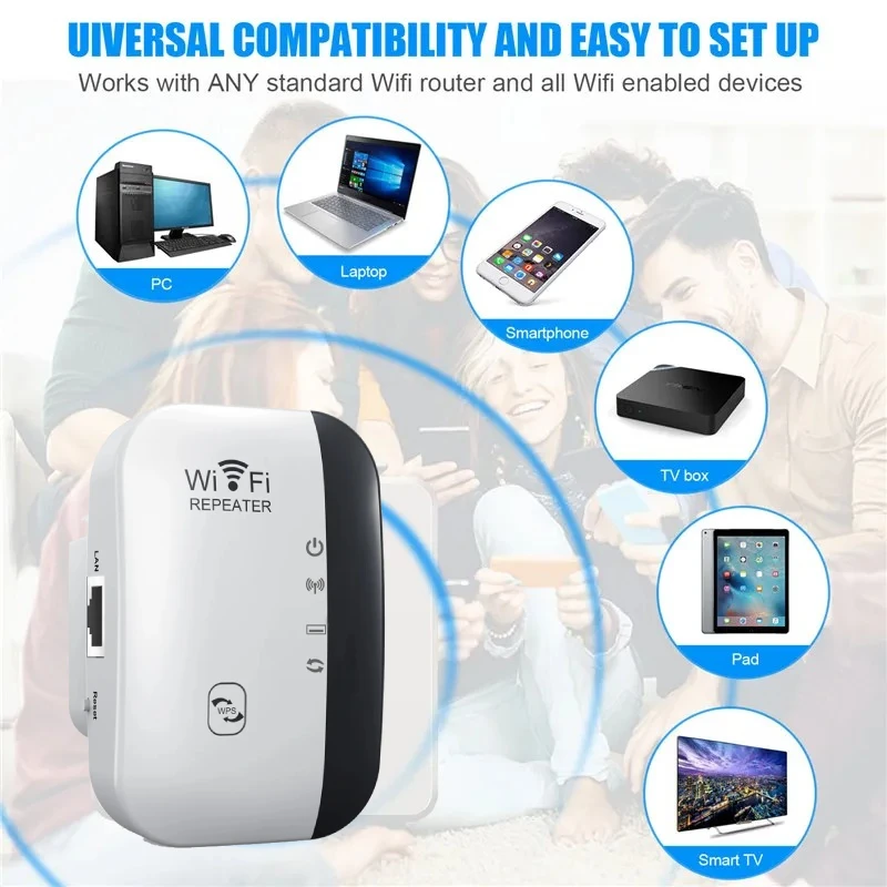 300Mbps Wireless WIFI Repeater 2.4G Router Wifi Range Extender Wi-Fi Signal Amplifier 802.11N Network Card Adapter for PC