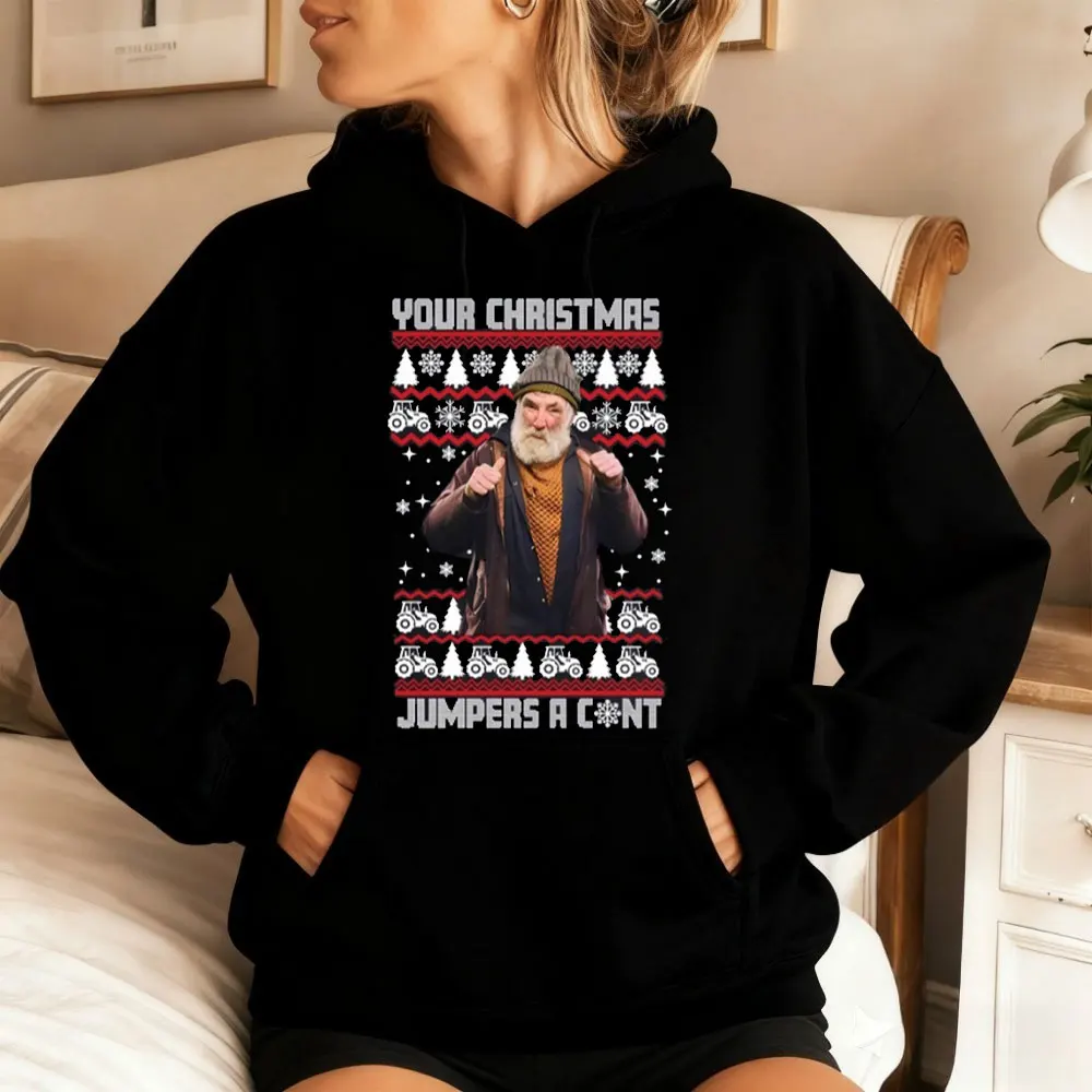 Jim Farmer Brassic divertido jersey de Navidad divertido Sudadera con capucha de Navidad Meme jersey Unisex Otoño Invierno manga larga mantener caliente ropa deportiva