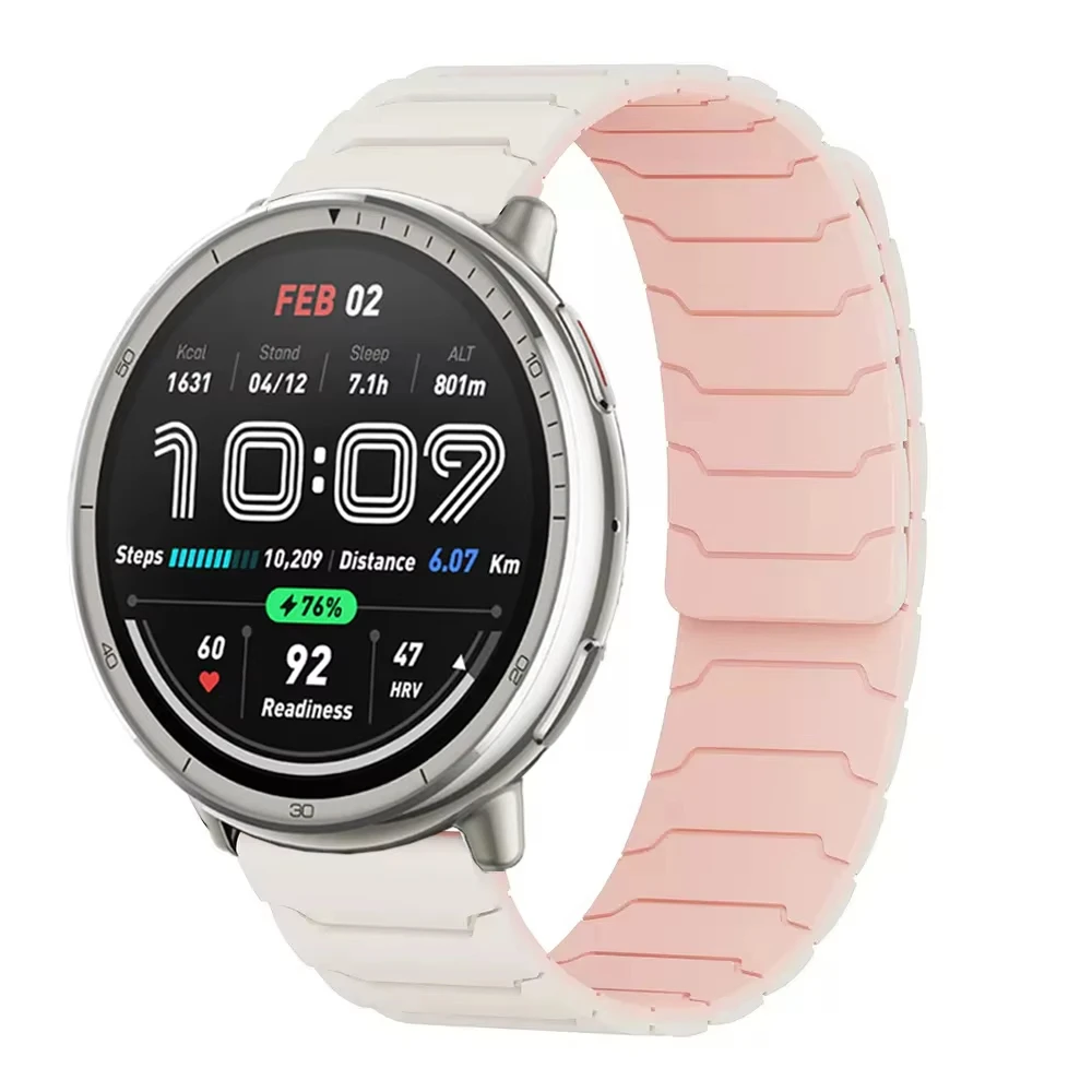سوار مغناطيسي لـ Amazfit Active 2 حزام لـ Amazfit Active/ Active 2/Mini/GTS 4/3/2/2e Bands Amazfit Bip U 20 ملم حزام (استيك) ساعة
