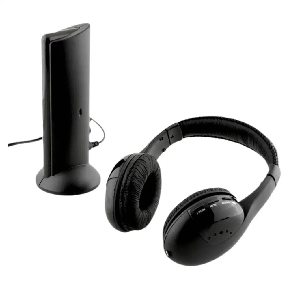 5 in 1 Wireless Headphones HiFi Deep Bass FM Radio Over Ear Headphones with Monitoring for PC TV Wireless Headset — product photo 1 of 1