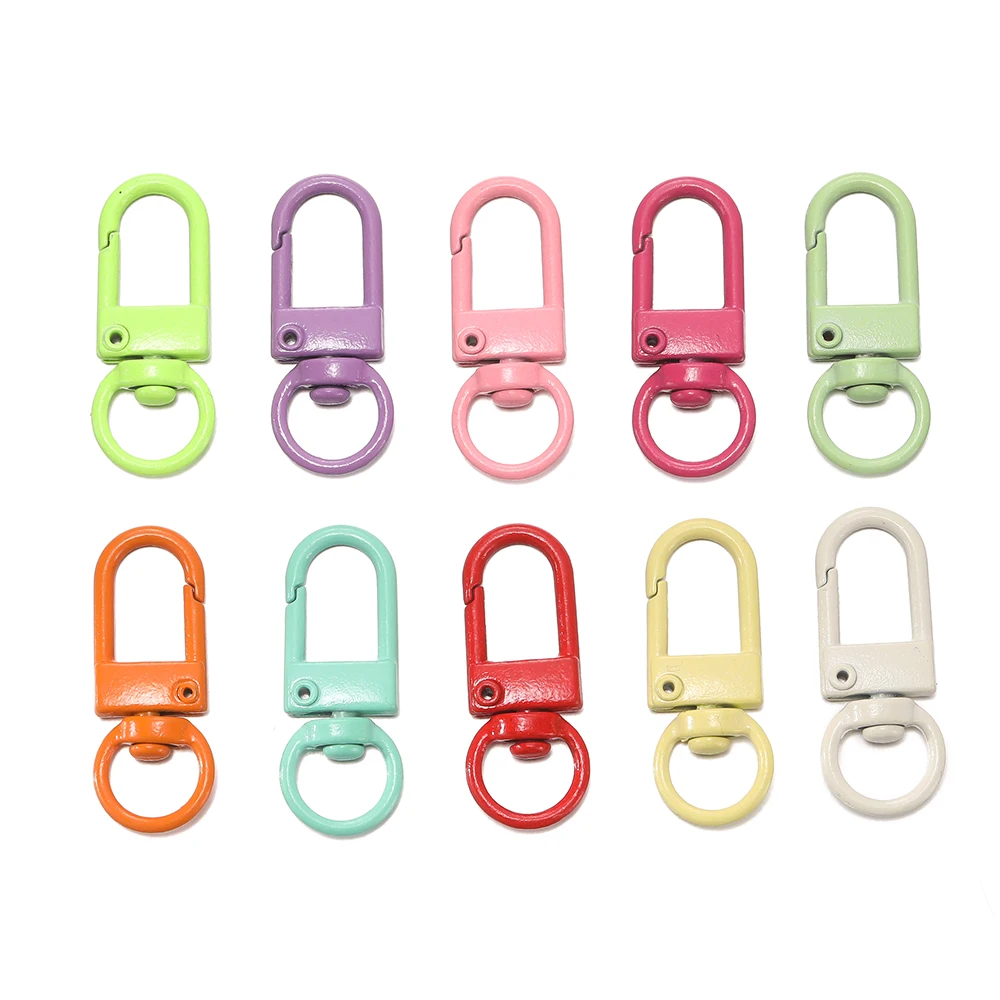 10pcs/lot Alloy Lobster Clasp Hooks Colorful Key Ring for Jewelry Making Findings DIY Keychain Bag Ornament Accessory Supplies