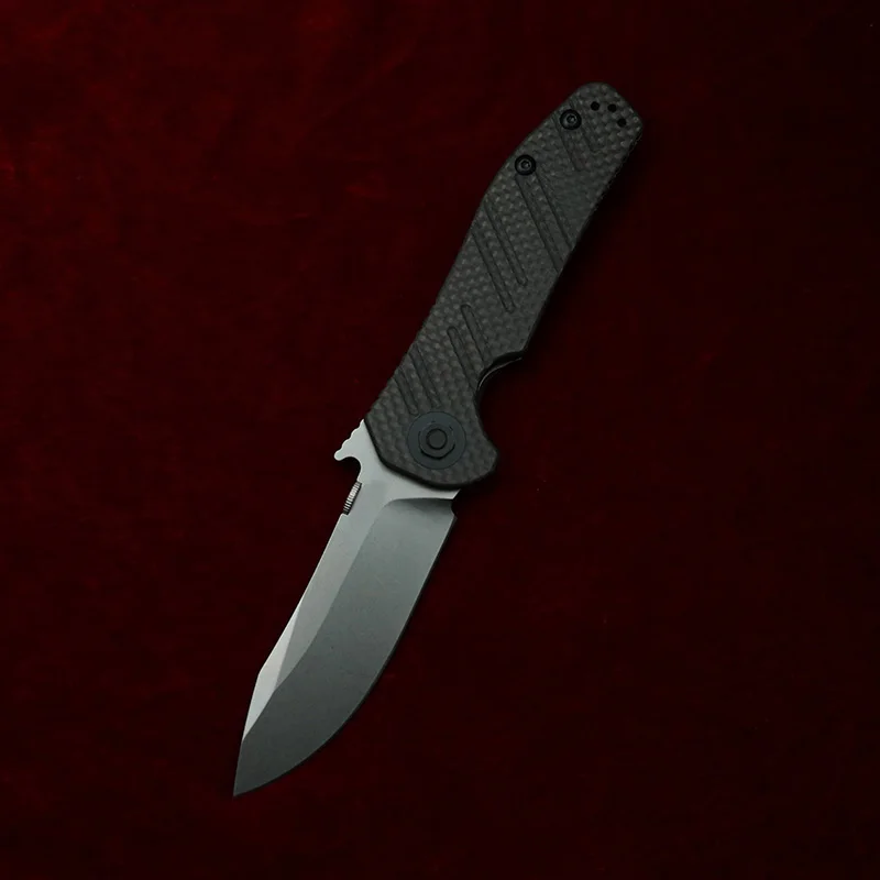 LEMIFSHE 0630CF  Carbon Fiber Titanium Ceramic Bearing Folding Mark m390  Outdoor EDC Folding Knife