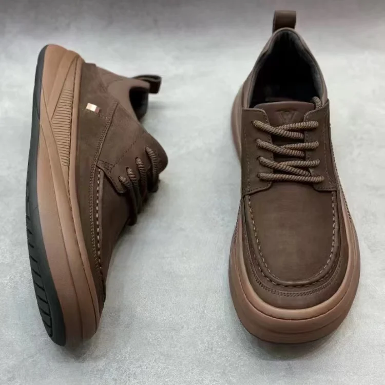 

Мужские повседневные туфли-слипоны из натуральной кожи, осень 2025: мягкие, с круглым носком, модные, универсальные, удобные, для делового и повседневного стиля