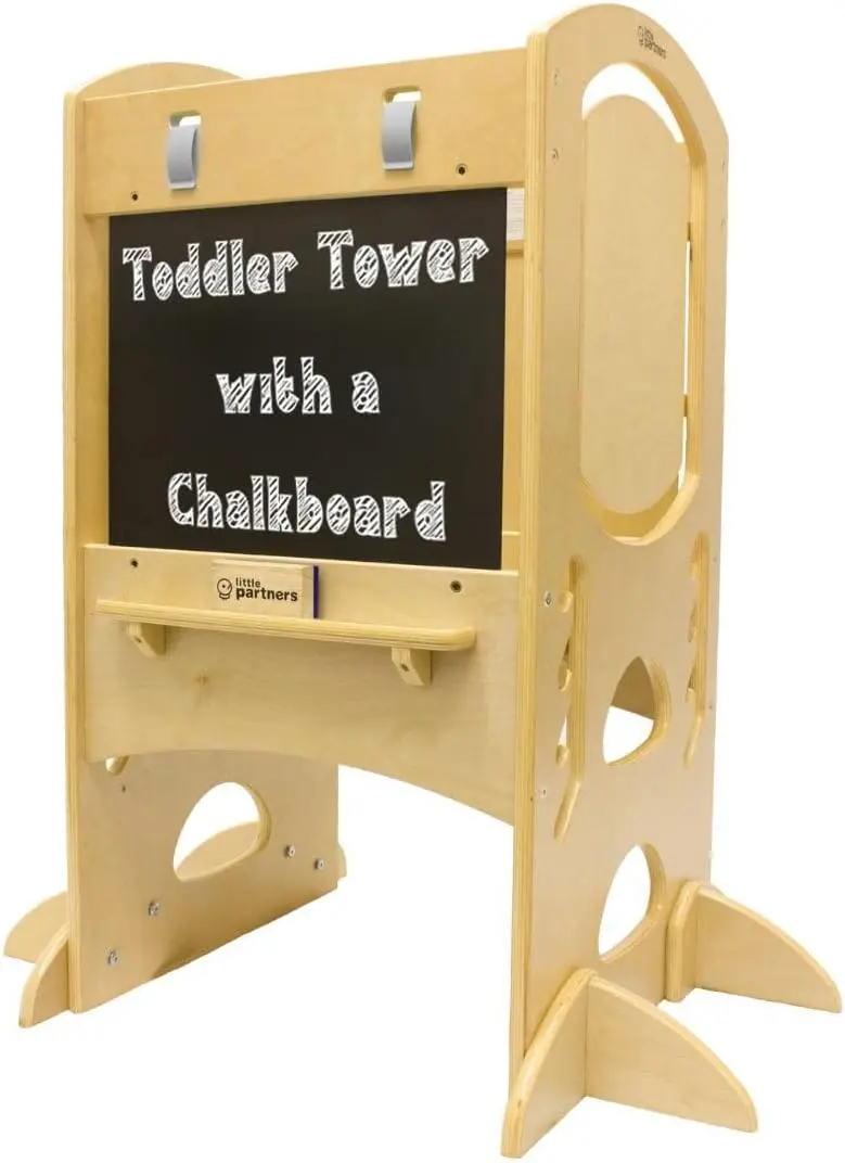 Partners Torre di apprendimento in edizione limitata Torre per bambini, sgabello da cucina in legno e torre di aiutante per neonati, bambini piccoli e bambini