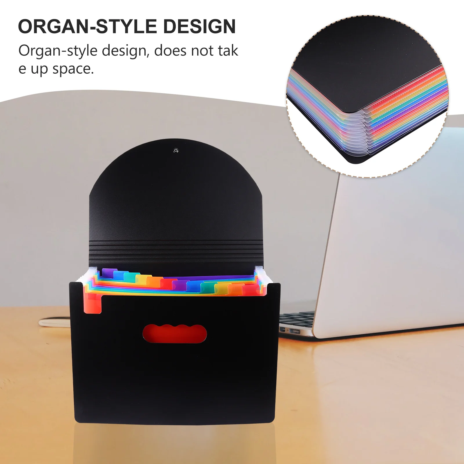 1Pcs Rainbow File Folder 12-Layers Plastic Document Storage Organizer Paper File Holder Expanding Multilayer Accordion