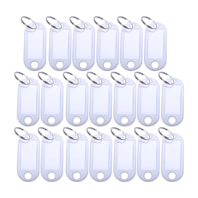 white portable plastic key fob key tag ID labels 20 pieces