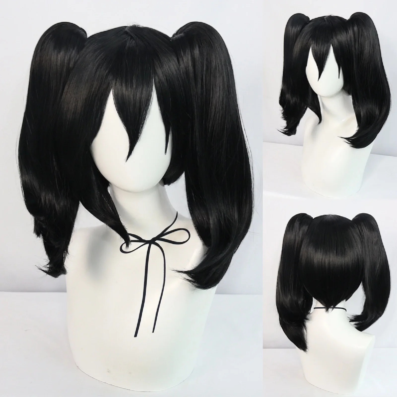 

14inch LoveLive Nico Yazawa Medium Long Synthetic Black Pigtail Wig for Halloween Christmas School Thanksgiving Day