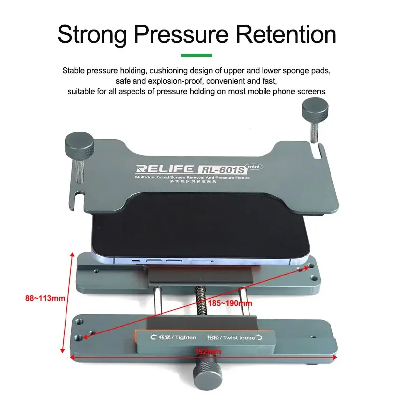 RELIFE RL-601S Mini Rear Glass Screen Removal Tool for Mobile Phone LCD Back Cover Glass Repair Phone Disassemble Power Tool Set