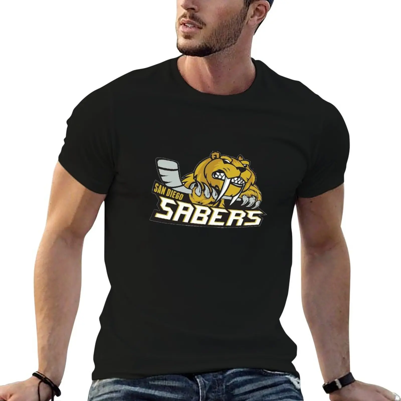San Diego Sabers T-Shirt oversized Funny t-shirts vintage t shirt men