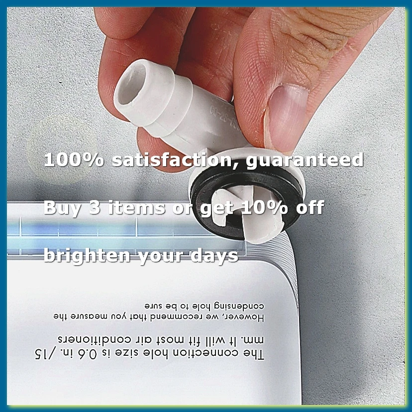 Air Conditioner Ac Drain Hose Connector Elbow Fitting with Rubber Ring for Mini-Split Units and Window Ac Unit 3/5 Inch 15Mm