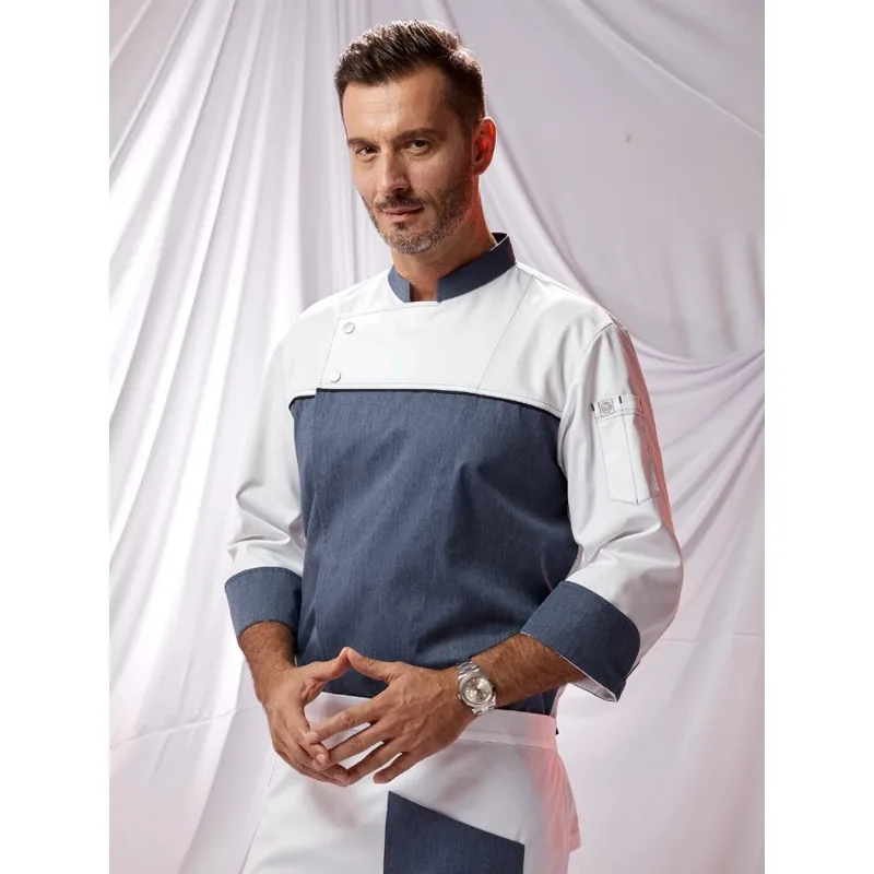 Restaurant Chef's Clothes Hotel Women's Kitchen Jacket Bakery Working Uniform of a Man Long Sleeves Cafe Waitress Work Coat