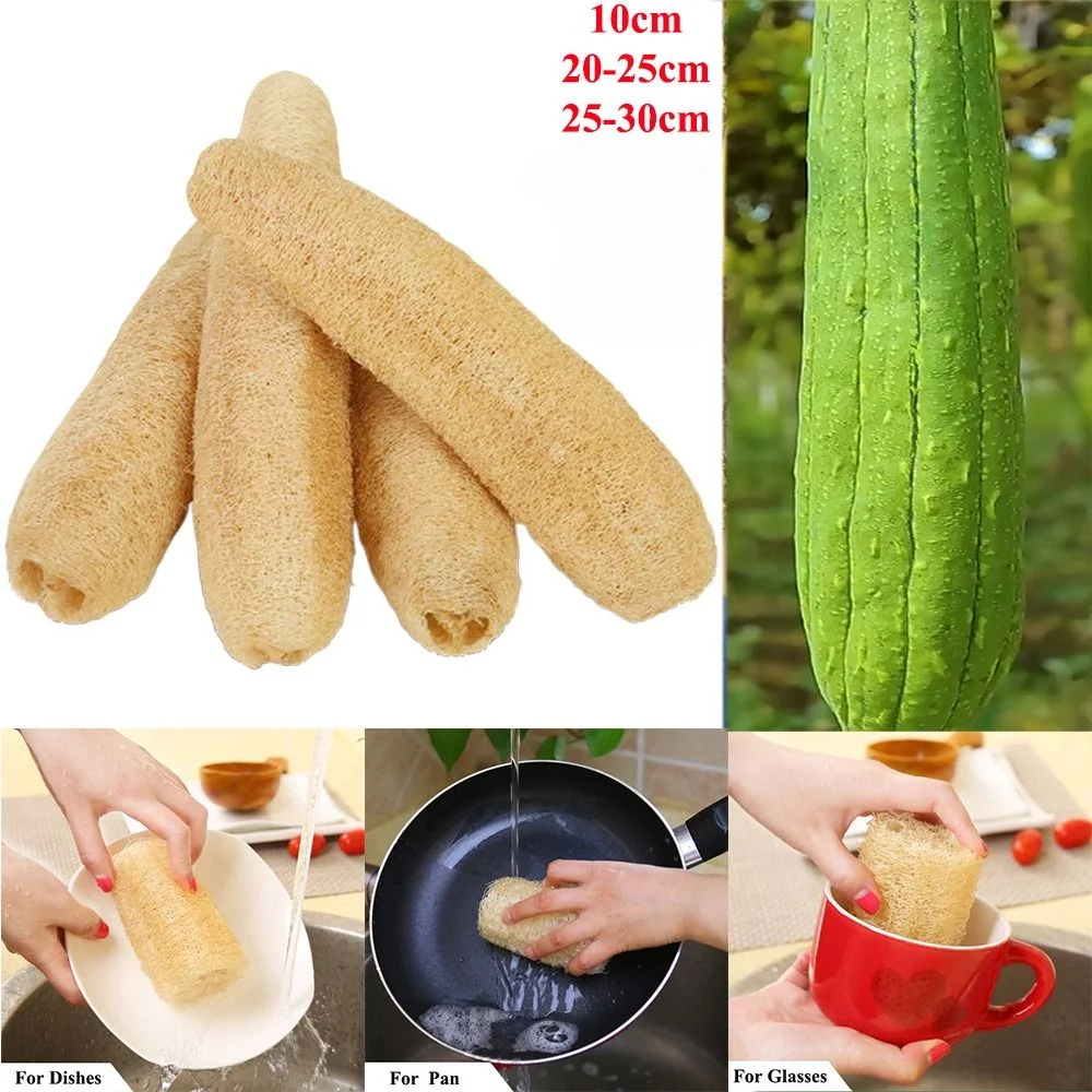 Natural Loofah Luffa Sponge Long Ecological Planting Body Shower Sponge Non-stick Good Absorbency Dish Towels Bath Kitchen