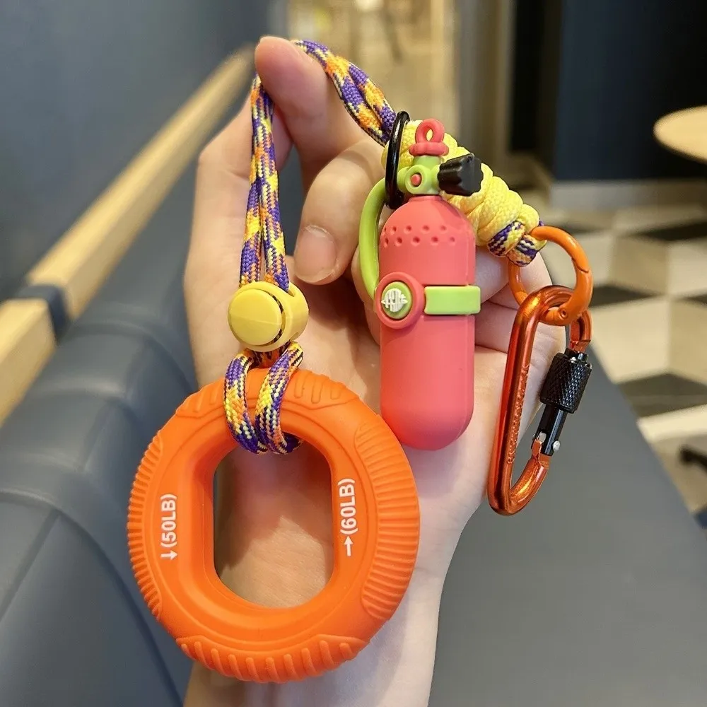 Silicone Grip Strengthener Keychain Portable Drop Resistant Fidget Pendant Novelty Mini Diving Oxygen Cylinder Keychain Gift