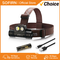 Sofirn HS20 USB C Rechargeable 2700lm LED Headlamp 18650 Powerful Headlight with Spotlight&Floodlight Dual Switch Indicator