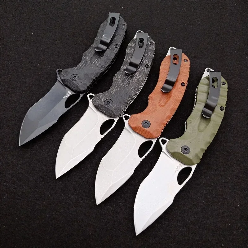 7'' New D2 Steel Blade Linen Micarta Handle Climbing Camping Fishing Outdoor Survival Tactics Folding Pocket Knife VTF49