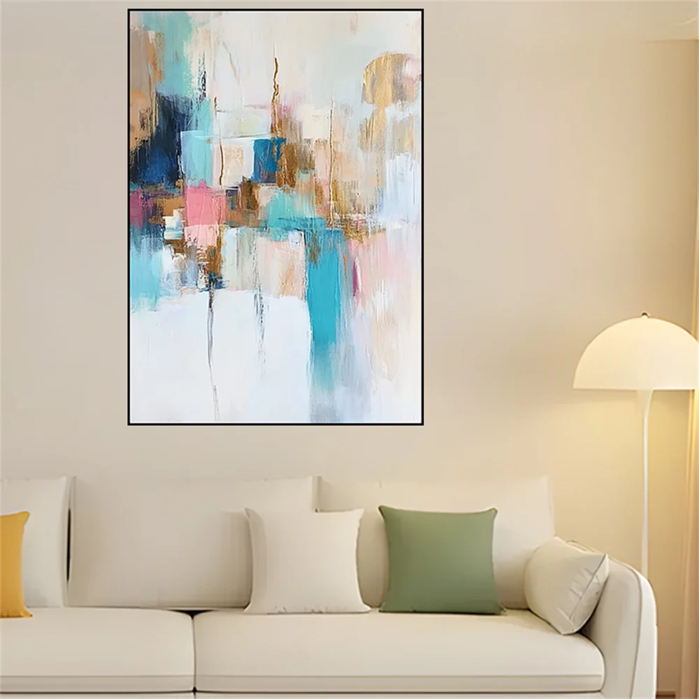 

Handmade City View Brown Texture Poster Abstract Oil Painting Modern Canvas Art Picture Decor Living Room Cuadros Exhibit Mural