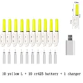 yellow L and battery