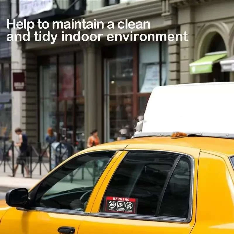 5/10Pcs/pack Car's No Smoking No Eating Waterproof Warning Security Sticker 24Hour Video Surveillance Sign For Home Store School