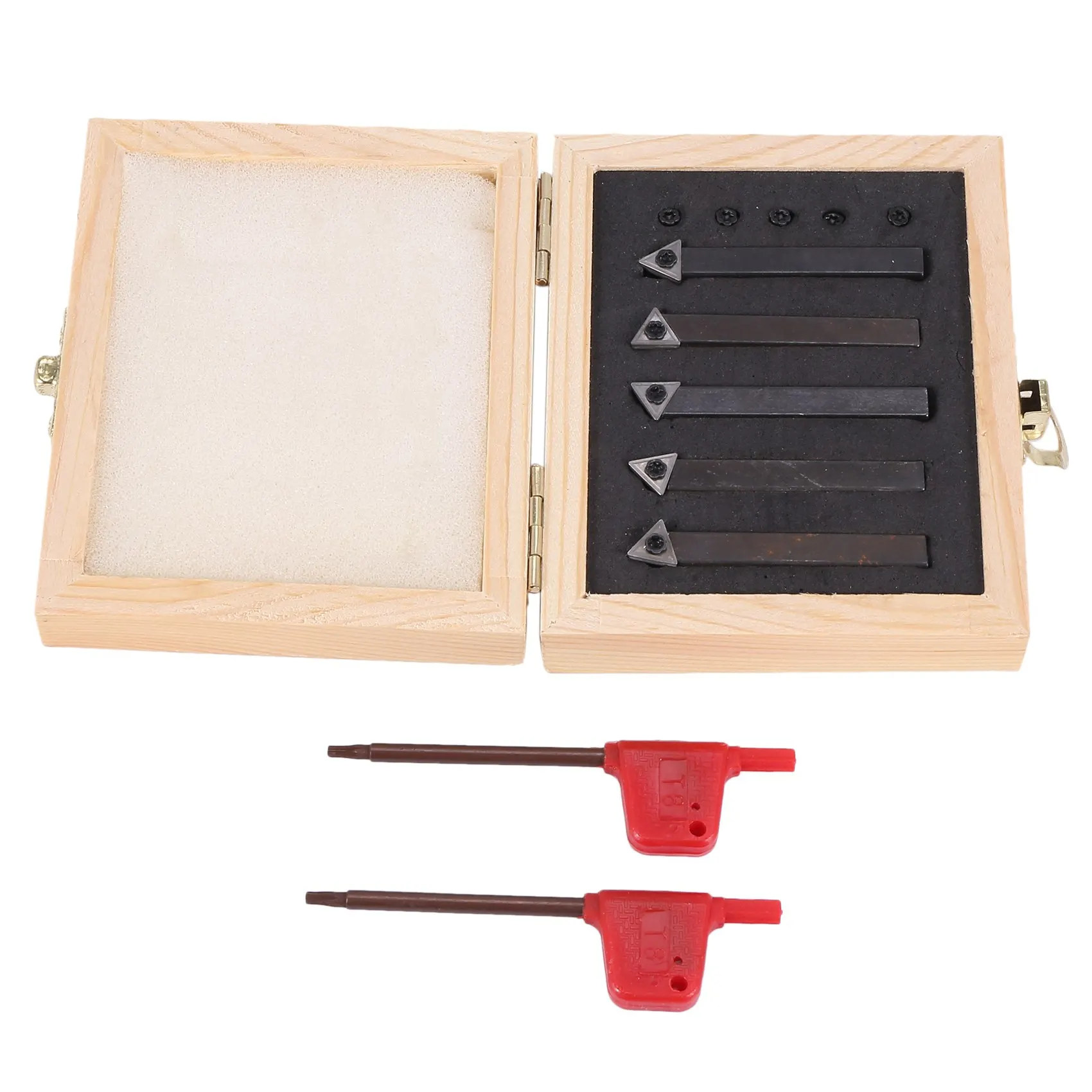 

New 1/4 inch Mini Indexable Carbide Lathe Turning Tool Holder Lathe Bit Set with Carbide Inserts TCMT090204, 5 Pieces