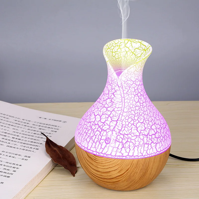 130ML Humidifier Top Seller Portable Air Humidifier 7 Color LED Night Light USB Wood Grain  Air Humidifier Diffuser