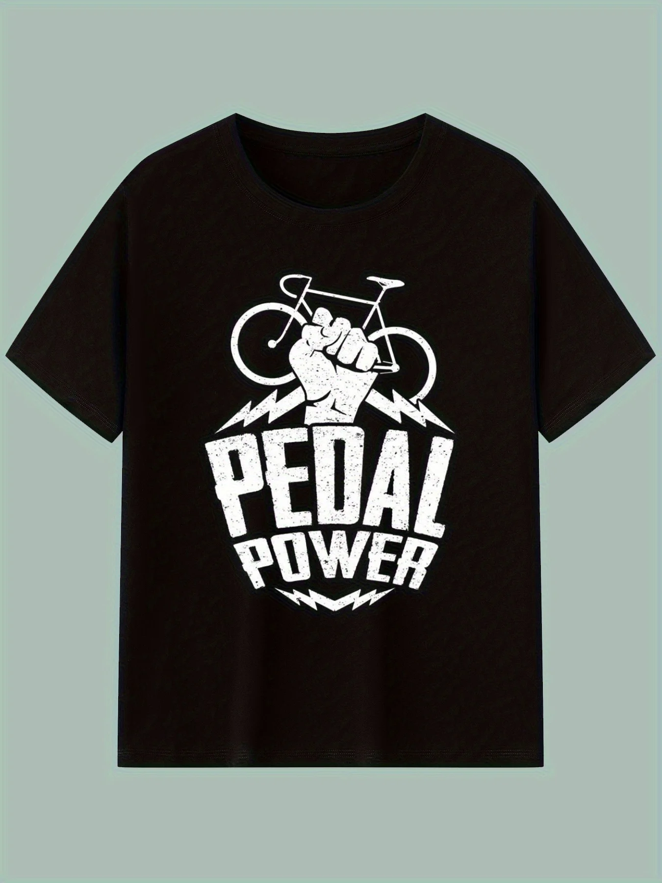 Cycling Power: High-quality Grip Bicycle Fist Design Printed T-shirt, Suitable for All Seasons, the Perfect Gift for Christmas a