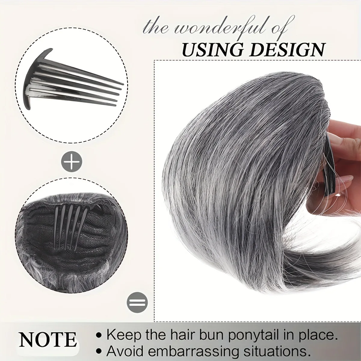 قطعة شعر شينيون مضيئة بمشبك في باروكة شعر صناعية ذات مظهر طبيعي للنساء تصفيفة شعر يومية لحفلات الزفاف #3