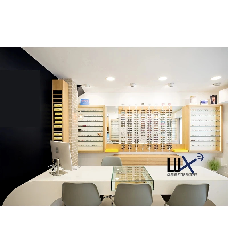 custom.Customized Optical Shop Furniture Interior Design Decoration Elegant Optical Display Cabinets and Showcases