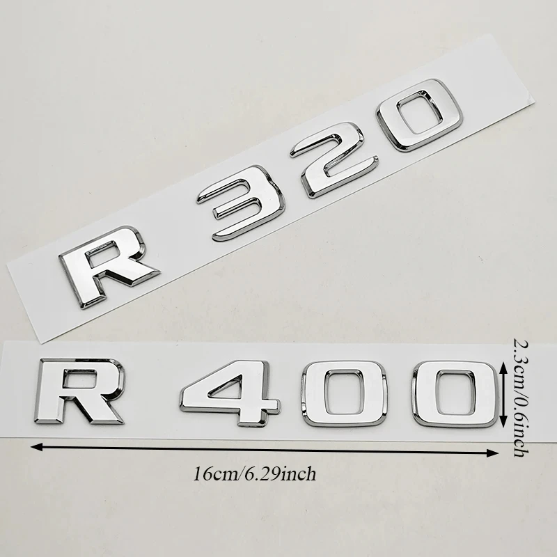 NEW 3D ABS Car Letters Logo R320 R300L Badge Rear Trunk Emblem Decal For Mercedes Benz R Series W251 R320 R300 R350L Accessories