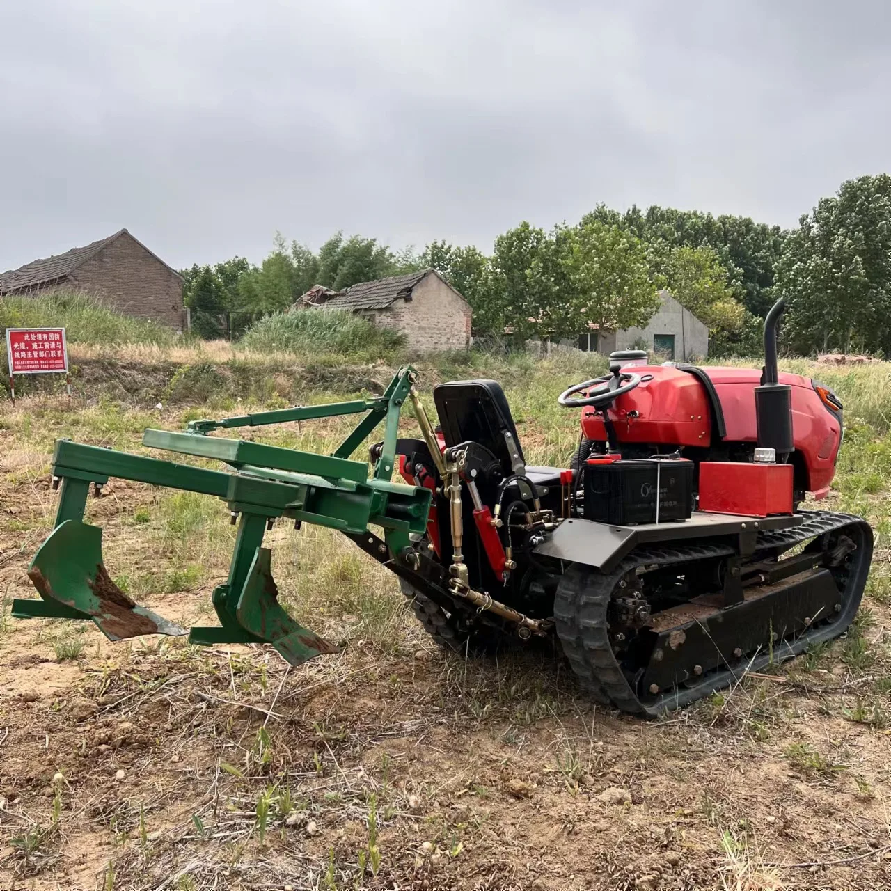 Rotary tiller for leveling and deep turning tracked cultivator, additional digging arm,weed and root removal customized