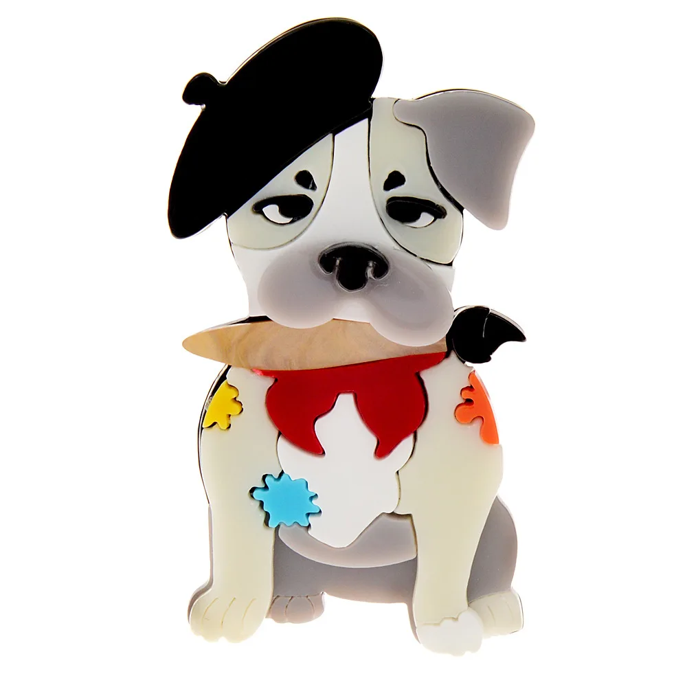 handgemachte Mode Tier Accessoires Acryl Cartoon Hund Brosche Kleidung Tasche Abzeichen ﻿