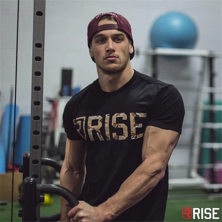 Męska koszulka z krótkim rękawem dla mężczyzn Casual Workout Gym Fitness Muscle Shirt Daily Wear