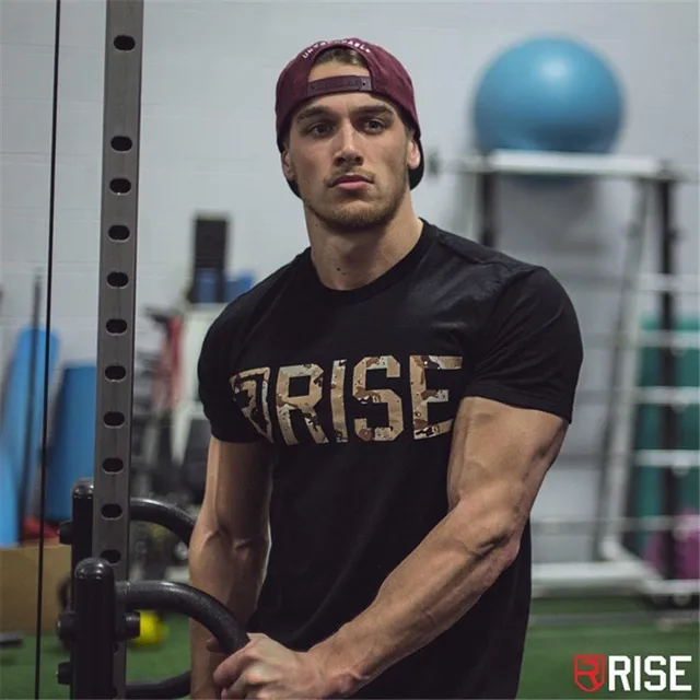 Męska koszulka z krótkim rękawem dla mężczyzn Casual Workout Gym Fitness Muscle Shirt Daily Wear