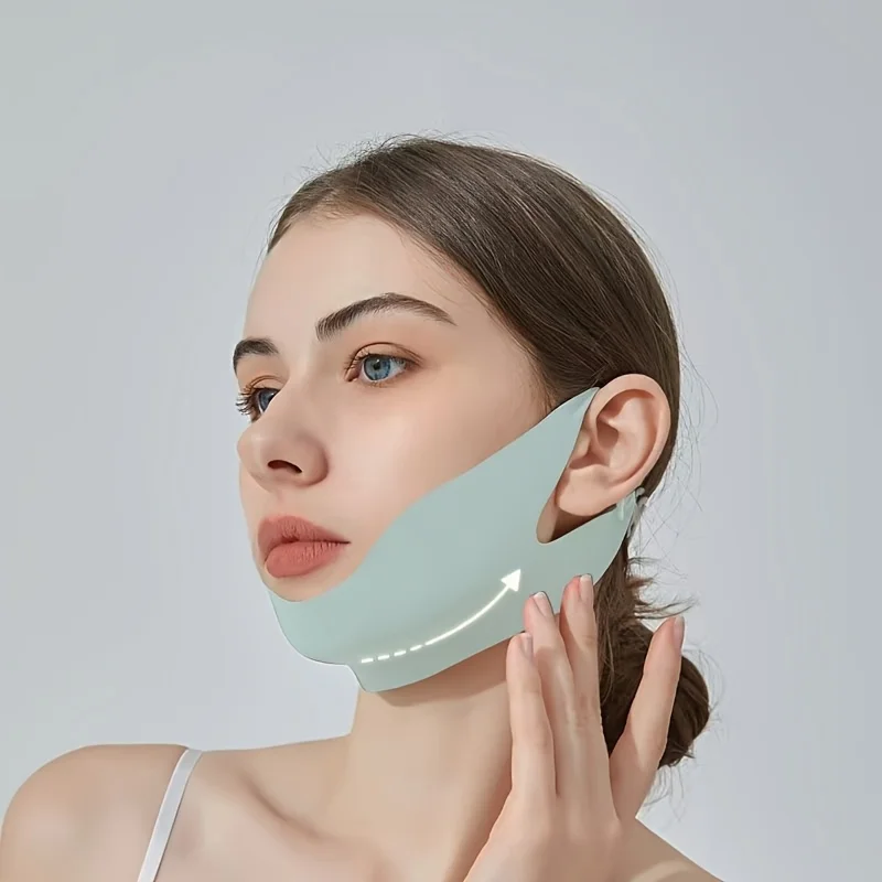 حزام شد الوجه على شكل حرف V قابل للتنفس وقابل لإعادة الاستخدام ومخفض الذقن المزدوج وحزام تحديد الوجه للنساء