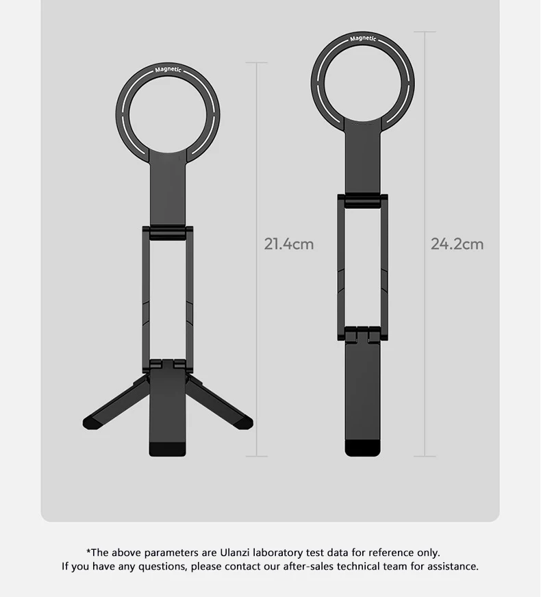 Faltbares Magnetisches Telefon-Stativ aus Aluminiumlegierung Magsafe Telefonständer 360 ° Drehbarer tragbarer Taschenhalter für Vlog Live-Streaming S – Detail 14