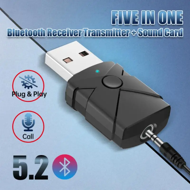 Adapter BT 5.2 USB Wireless Receptor Speaker File Receiver Transmitter Dongle Laptop Earphone BLE Sender