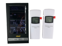 Misol /1pcs Wireless weather station with 2 sensors, 3 channels, color screen