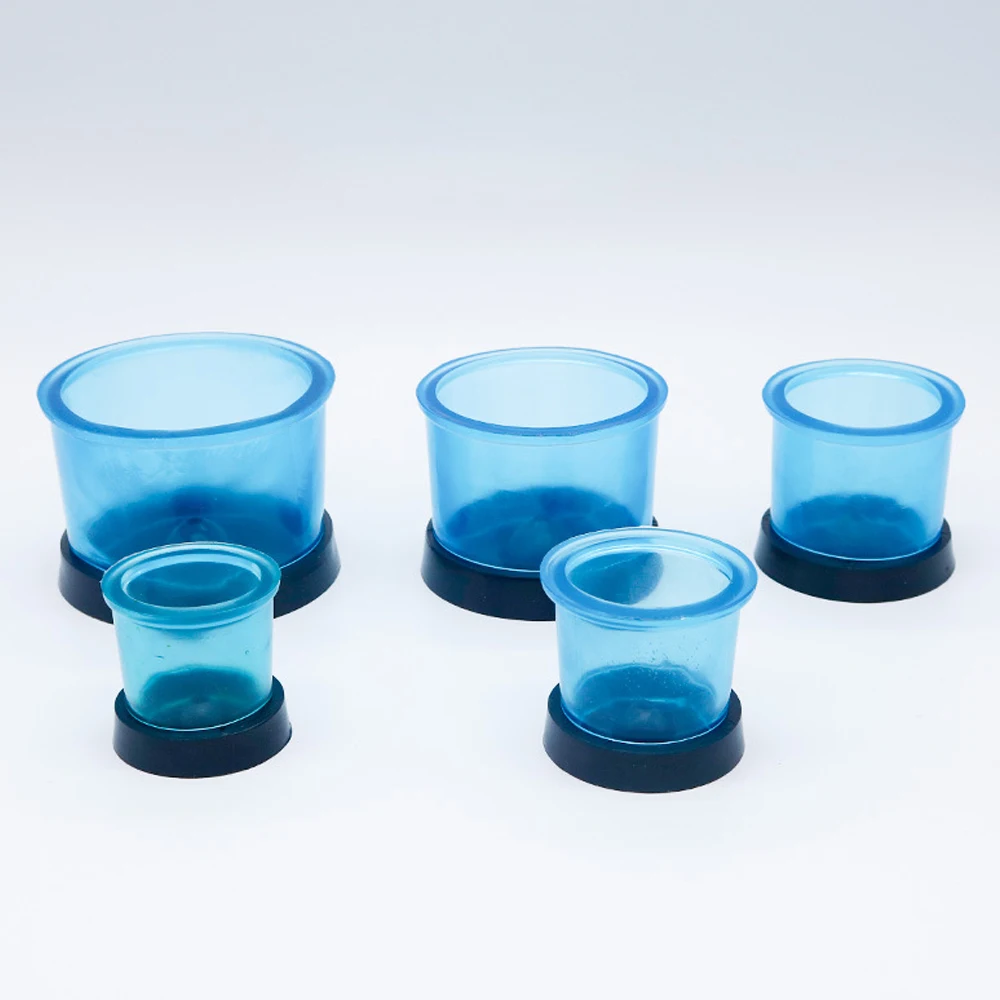5Pcs Dental Casting Investment Ring Dental Lab Blue Plastic Models Embedding Ring Wax-embedded Circle Centrifugal Casting Cup
