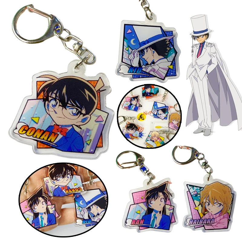 

Detective Conan Acrylic Keychains Anime Kuroba Kaito Key Charm Backpack Pendants Decorations Rachel Moore Couple Jewelry Gifts