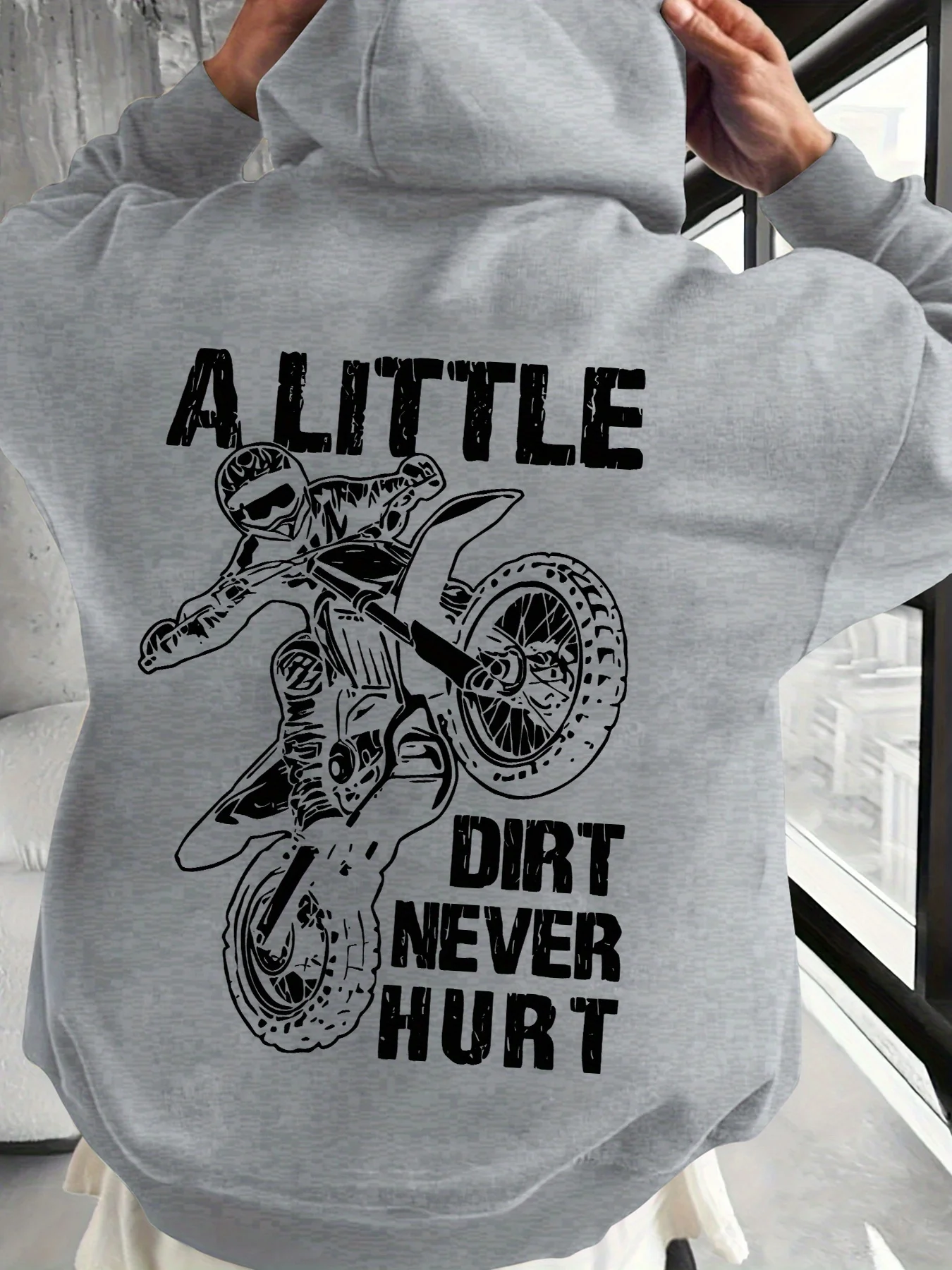 Men's motorcycle hoodie autumn and winter hoodie Motorcycle Rider Print. Extreme sports American streetwear swag tracksuit Loose