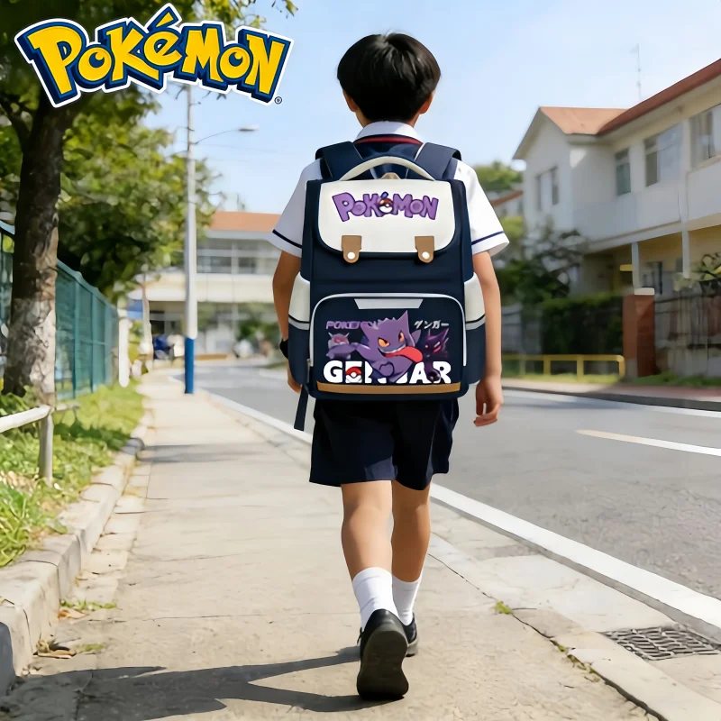 pokemon-gengar-student-backpack-waterproof-lightweight-large-capacity-ergonomic-back-support-school-bag-for-teenagers-girls-boys